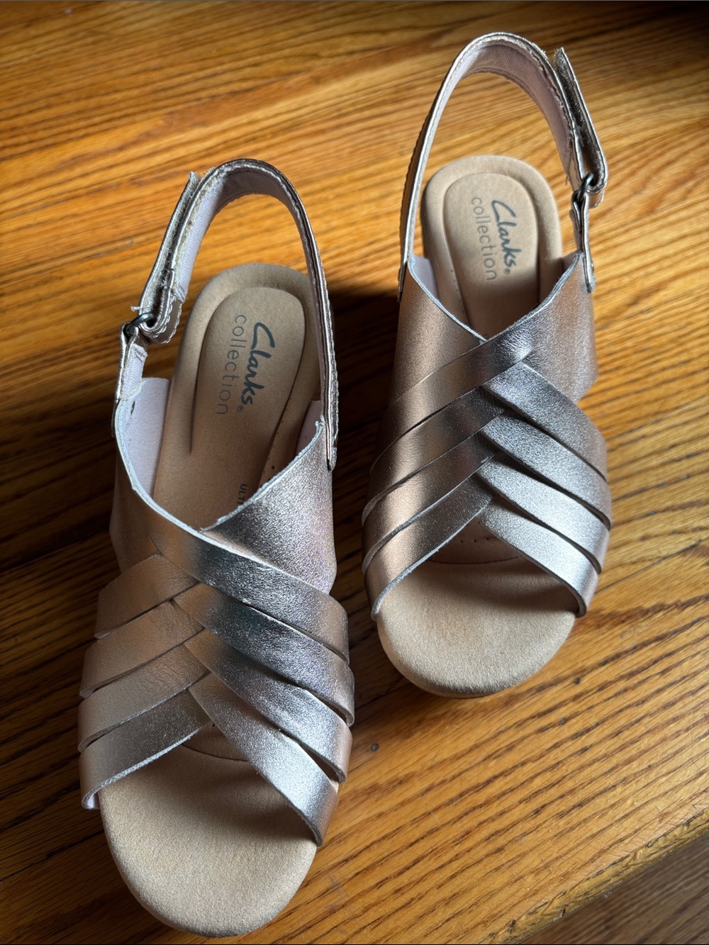 Metallic Rose Gold  Slingback Sandals